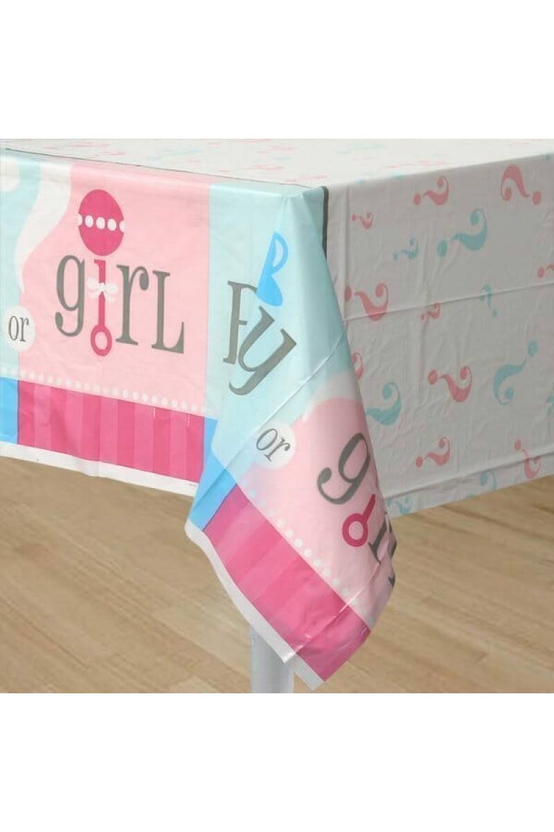 Gender Reveal Boy or Girl Plastic Tablecover 137cm x 213cm
